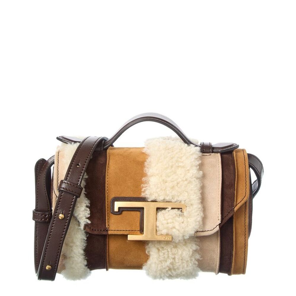 Tod’S Suede & Shearling Duffel Bag, Brown